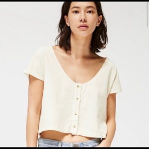 Lacausa reversible silk crop top X Small